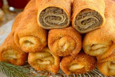 Eggroll with Sauerkraut and Mushrooms Krokiety z Kapustą Kiszoną i Grzybami