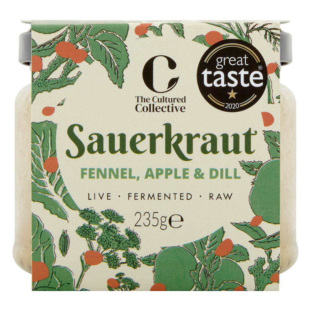 FENNEL, APPLE & DILL SAUERKRAUT (V)