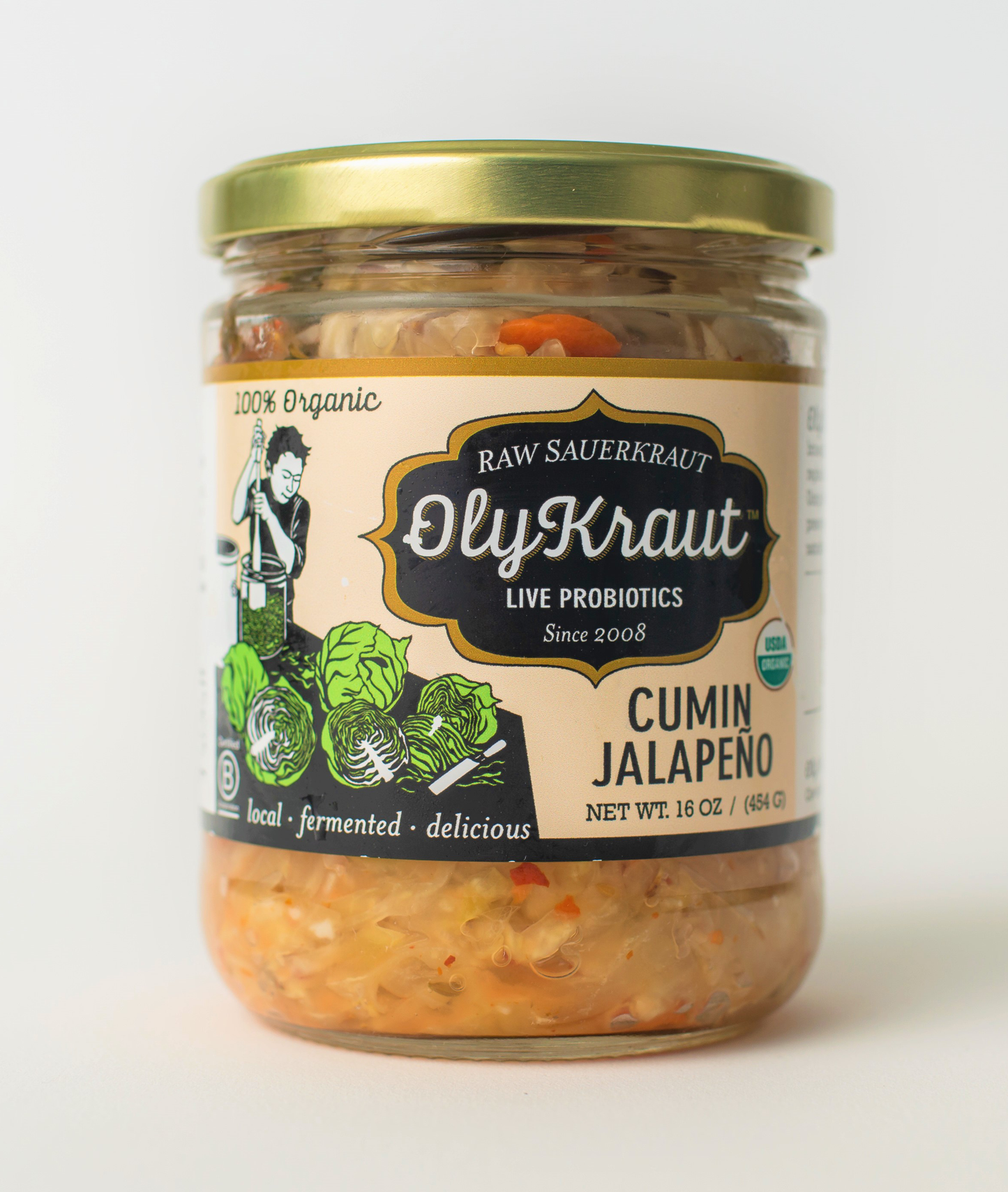Cumin Jalapeño Sauerkraut